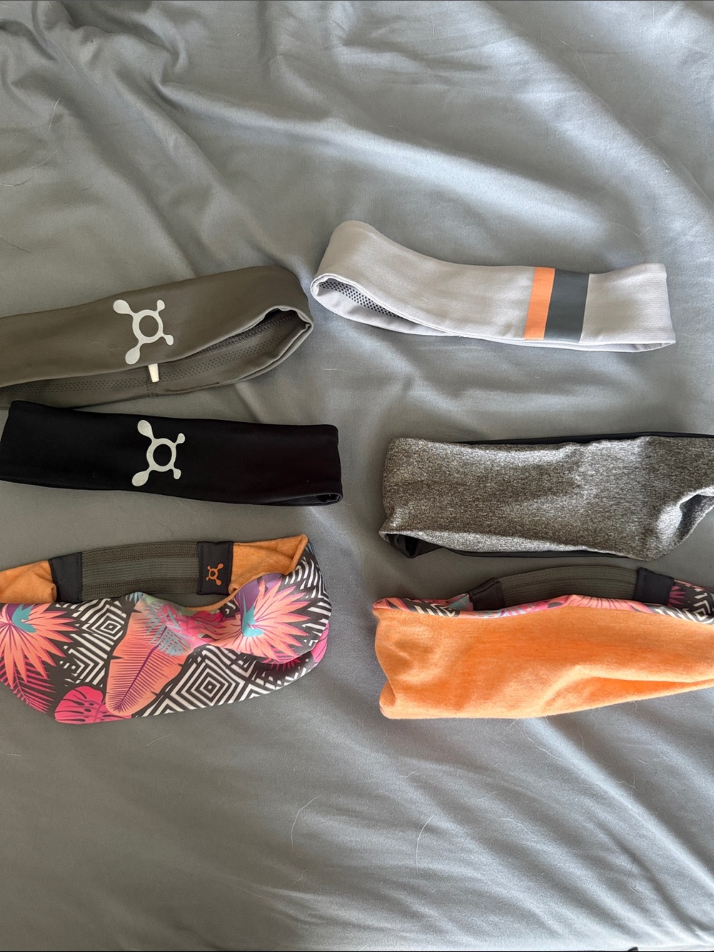 Orangetheory Mixed Color Workout Headband Pack - Orange, Gray, Black, Patterned
